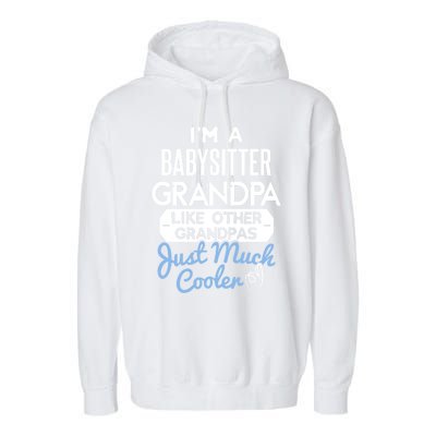 Cool Fathers Day Design Sitter Grandpa Cute Gift Garment-Dyed Fleece Hoodie