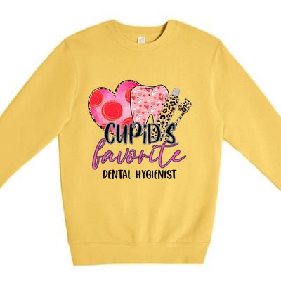 Cupid's Favorite Dental Hygients Dentist Valentines Day Funny Gift Premium Crewneck Sweatshirt