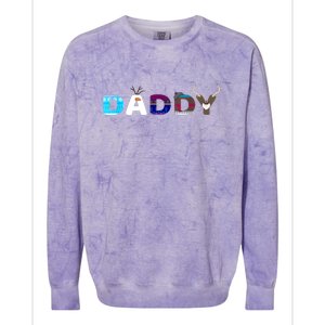 Christmas Frozen Dad And Mom Birthday Daddy Family Party Snowman Gift Colorblast Crewneck Sweatshirt