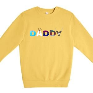 Christmas Frozen Dad And Mom Birthday Daddy Family Party Snowman Gift Premium Crewneck Sweatshirt