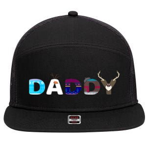 Christmas Frozen Dad And Mom Birthday Daddy Family Party Snowman Gift 7 Panel Mesh Trucker Snapback Hat