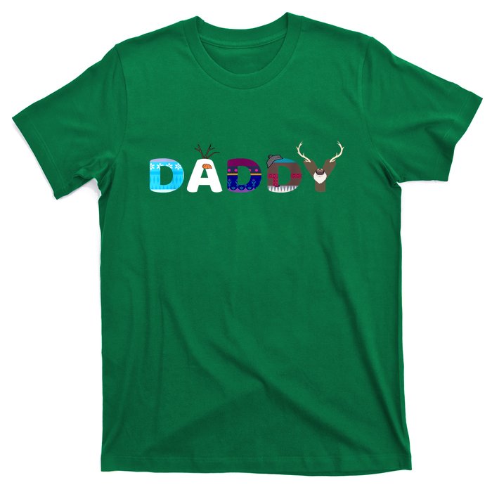 Christmas Frozen Dad And Mom Birthday Daddy Family Party Snowman Gift T-Shirt