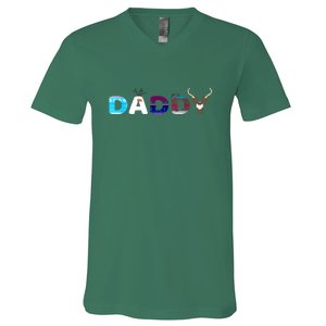 Christmas Frozen Dad And Mom Birthday Daddy Family Party Snowman Gift V-Neck T-Shirt