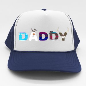 Christmas Frozen Dad And Mom Birthday Daddy Family Party Snowman Gift Trucker Hat