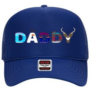 Christmas Frozen Dad And Mom Birthday Daddy Family Party Snowman Gift High Crown Mesh Back Trucker Hat