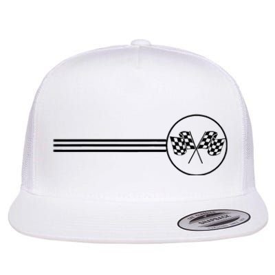 Checker Flag Dirt Track Racing Checkered Flag Racing Rally Flat Bill Trucker Hat