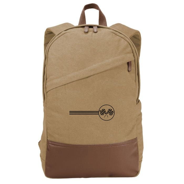 Checker Flag Dirt Track Racing Checkered Flag Racing Rally Cotton Canvas Backpack