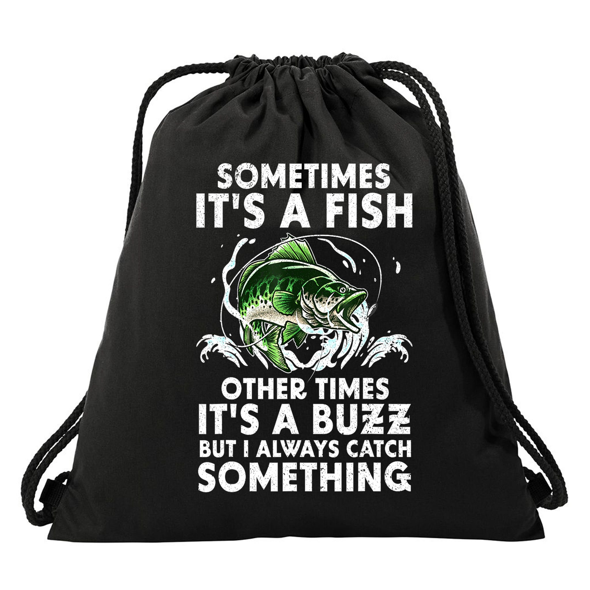 Cool Fishing Design For Fisher Fishing Rod Fish Fisherman Gift Drawstring Bag
