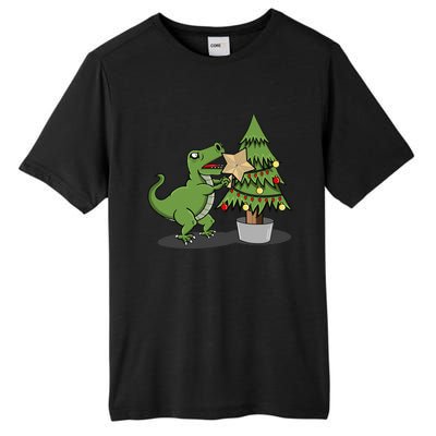 Cute Funny Dinosaur T Rex Tyrannosaurus Christmas Tall Fusion ChromaSoft Performance T-Shirt