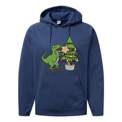 Cute Funny Dinosaur T Rex Tyrannosaurus Christmas Performance Fleece Hoodie