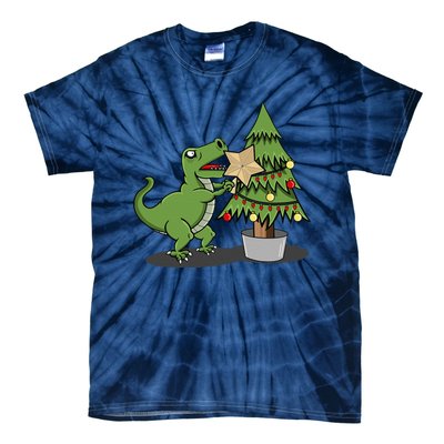 Cute Funny Dinosaur T Rex Tyrannosaurus Christmas Tie-Dye T-Shirt