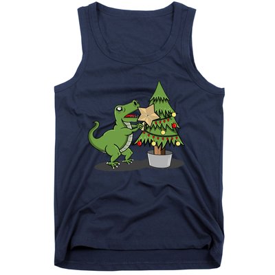 Cute Funny Dinosaur T Rex Tyrannosaurus Christmas Tank Top