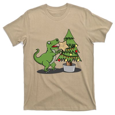 Cute Funny Dinosaur T Rex Tyrannosaurus Christmas T-Shirt