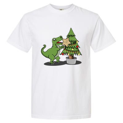 Cute Funny Dinosaur T Rex Tyrannosaurus Christmas Garment-Dyed Heavyweight T-Shirt