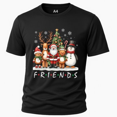 Christmas Friends Dabbing Santa Rudolph Snow Reindeer Gift Performance Shirt