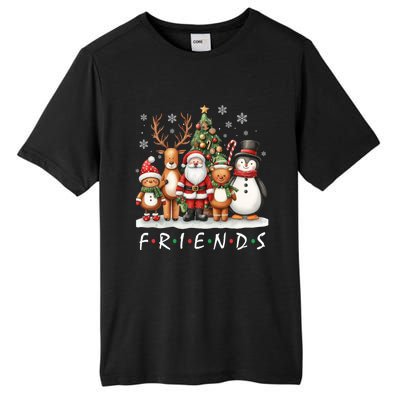 Christmas Friends Dabbing Santa Rudolph Snow Reindeer Gift Tall Fusion ChromaSoft Performance T-Shirt