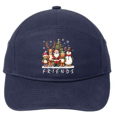 Christmas Friends Dabbing Santa Rudolph Snow Reindeer Gift 7-Panel Snapback Hat