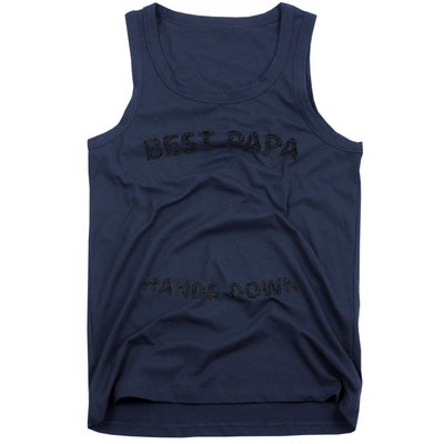 Cool FatherS Daycraft Handprints Best Papa Hands Down Tank Top