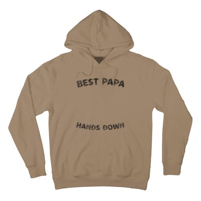 Cool FatherS Daycraft Handprints Best Papa Hands Down Hoodie