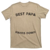 Cool FatherS Daycraft Handprints Best Papa Hands Down T-Shirt