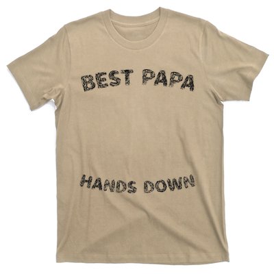 Cool FatherS Daycraft Handprints Best Papa Hands Down T-Shirt