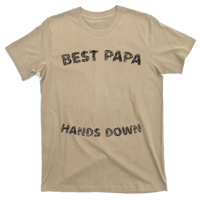 Cool FatherS Daycraft Handprints Best Papa Hands Down T-Shirt