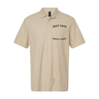 Cool FatherS Daycraft Handprints Best Papa Hands Down Softstyle Adult Sport Polo