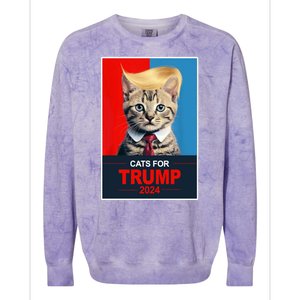 Cats For Donald Trump 2024 Election Colorblast Crewneck Sweatshirt