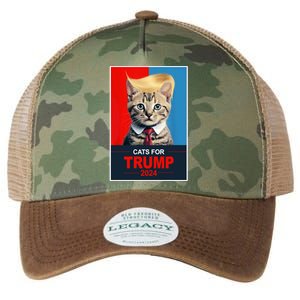 Cats For Donald Trump 2024 Election Legacy Tie Dye Trucker Hat