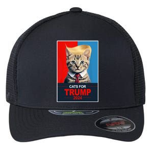 Cats For Donald Trump 2024 Election Flexfit Unipanel Trucker Cap