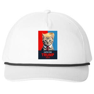 Cats For Donald Trump 2024 Election Snapback Five-Panel Rope Hat