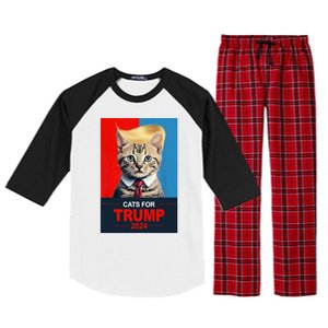 Cats For Donald Trump 2024 Election Raglan Sleeve Pajama Set