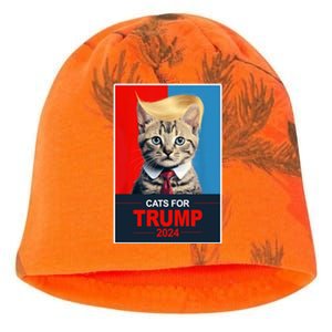 Cats For Donald Trump 2024 Election Kati - Camo Knit Beanie