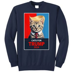 Cats For Donald Trump 2024 Election Tall Sweatshirt