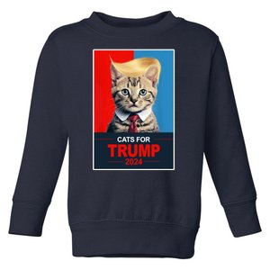 Cats For Donald Trump 2024 Election Toddler Sweatshirt