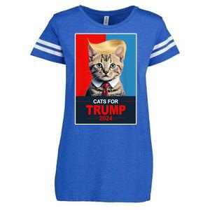 Cats For Donald Trump 2024 Election Enza Ladies Jersey Football T-Shirt