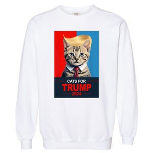 Cats For Donald Trump 2024 Election Garment-Dyed Sweatshirt