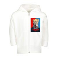 Cats For Donald Trump 2024 Election Toddler Zip Fleece Hoodie