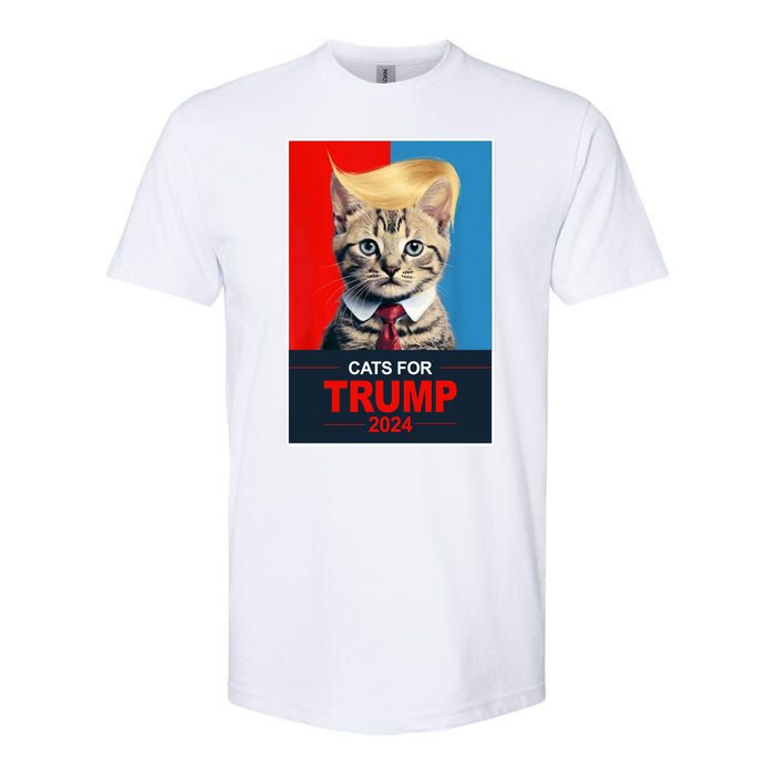 Cats For Donald Trump 2024 Election Softstyle CVC T-Shirt