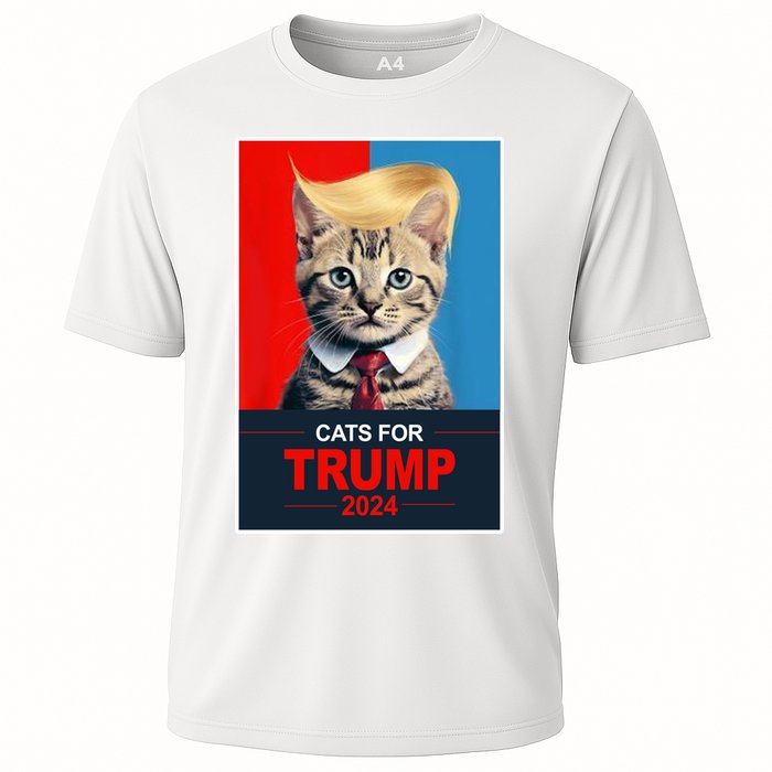 Cats For Donald Trump 2024 Election Cooling Performance Crew T-Shirt