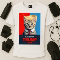 Cats For Donald Trump 2024 Election Cooling Performance Crew T-Shirt