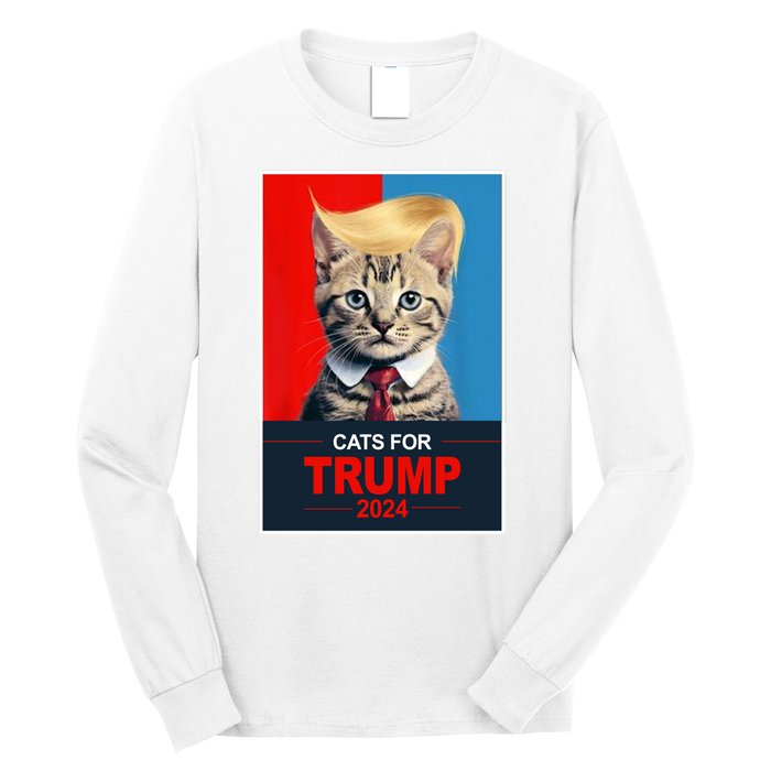 Cats For Donald Trump 2024 Election Long Sleeve Shirt