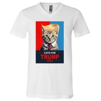 Cats For Donald Trump 2024 Election V-Neck T-Shirt