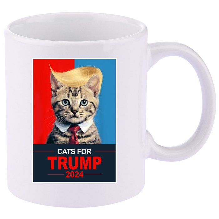 Cats For Donald Trump 2024 Election 11oz C Handle Ceramic Mug