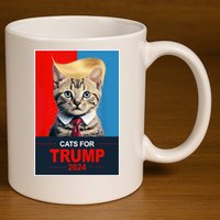 Cats For Donald Trump 2024 Election 11oz C Handle Ceramic Mug