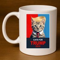 Cats For Donald Trump 2024 Election 11oz C Handle Ceramic Mug