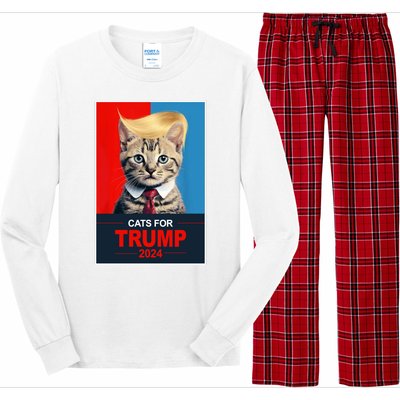 Cats For Donald Trump 2024 Election Long Sleeve Pajama Set