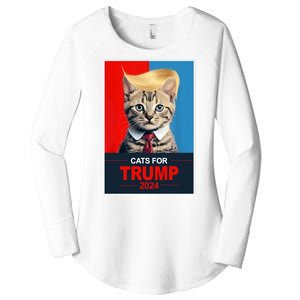 Cats For Donald Trump 2024 Election Women's Perfect Tri Tunic Long Sleeve Shirt