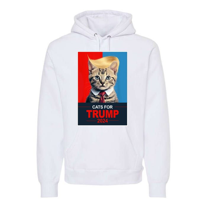 Cats For Donald Trump 2024 Election Premium Hoodie