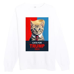 Cats For Donald Trump 2024 Election Premium Crewneck Sweatshirt